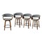 Set of 2/4 Modern Counter & Bar Height Wooden Swivel Bar Stools